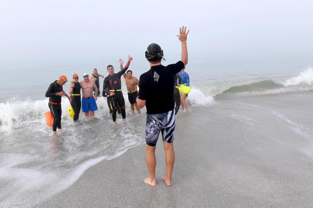 The AMI Swim Club, also known as the Hogfish, had to find alternate swim locations when red tide was present in the waters of Manatee Public Beach. Now they’re back in their home waters.