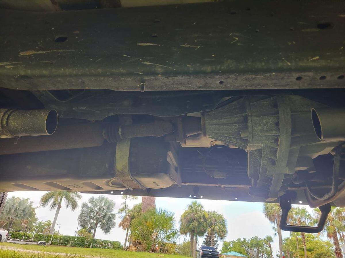 Bradenton resident Ian Hicks shared this picture to Facebook showing the belly of his truck after his catalytic converter was stolen while parked in a lot across from the boat ramp in Palmetto on Aug. 9, 2022.