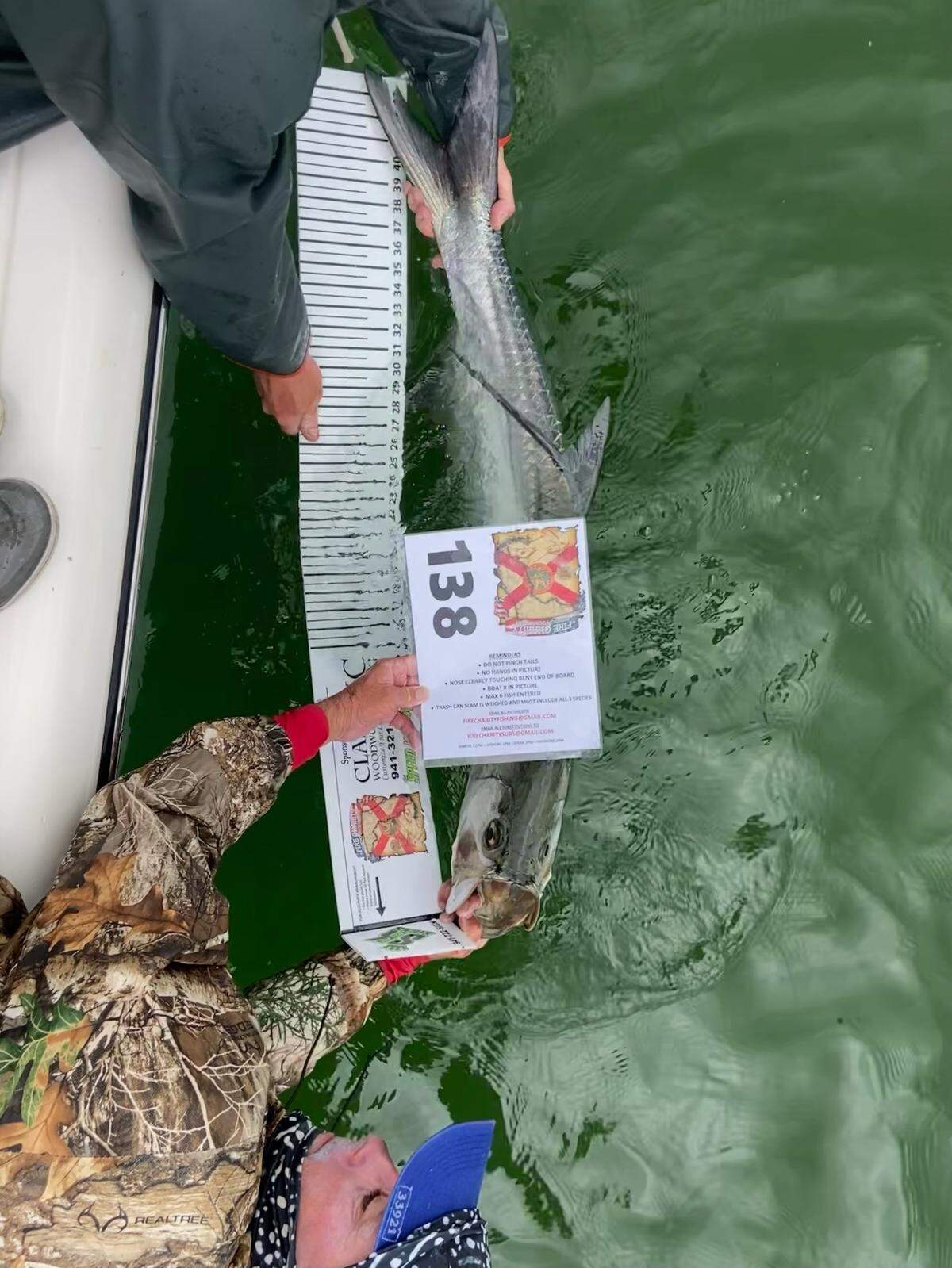 Tarpon caught by TJ Stewart and team during the 2022 Fire Charity Fishing Tournament.&nbsp;