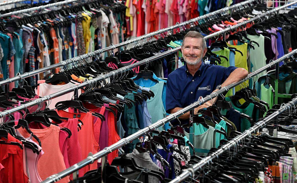 Bob Rosinsky, President and CEO of Manasota Goodwill, on his last day at work before retirement.