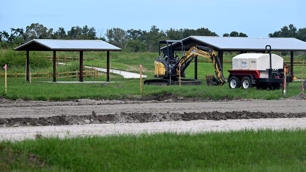 Ongoing construction at Washington Park in Palmetto on Sept. 3, 2025.