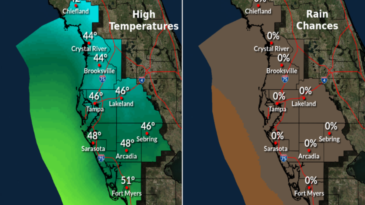 The National Weather Service reports that part of east Manatee County is close to freezing on Christmas Eve morning. 12/24/2022