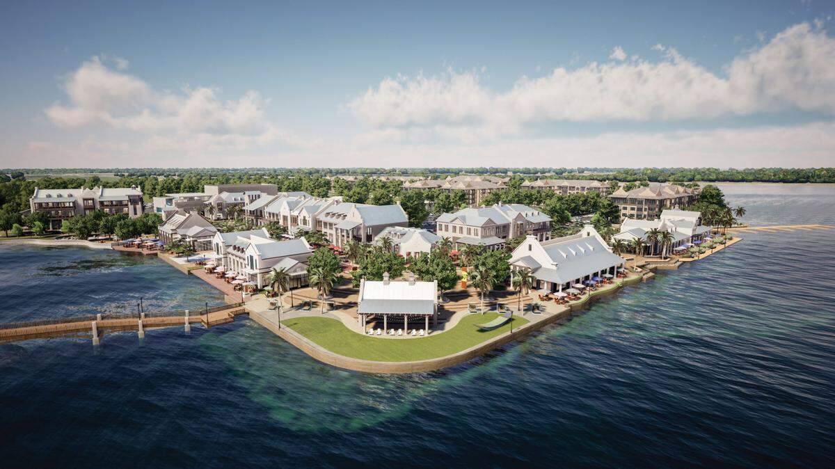 An artists’ conception of Waterside Place, the town center of Lakewood Ranch’s newest village, is shown above. The town center, located south of University Parkway, is now under construction.
