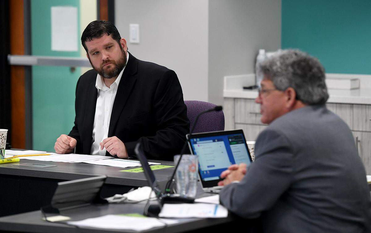 08/17/21—Commissioner James Satcher listens to the county administrator at a meeting where the Manatee County Commission voted to lower the millage rate without impacting county services, saving the average taxpayer $50 on their upcoming property tax bill.