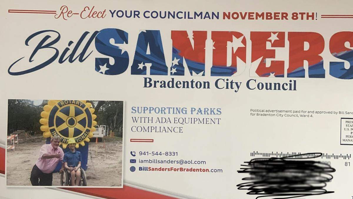 The parents of an 11-year-old disabled child say Councilman Bill Sanders used the boy’s picture in a political campaign mailer without asking the family’s permission. The family provided a copy of the mailer to the Bradenton Herald.