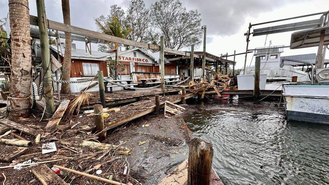 Hurricane Helene damaged several properties in the village of Cortez, including Star Fish Company, 12306 46th Ave. W. Residents and Manatee County officials began recovering from the storm on Friday, Sept. 27, 2024.