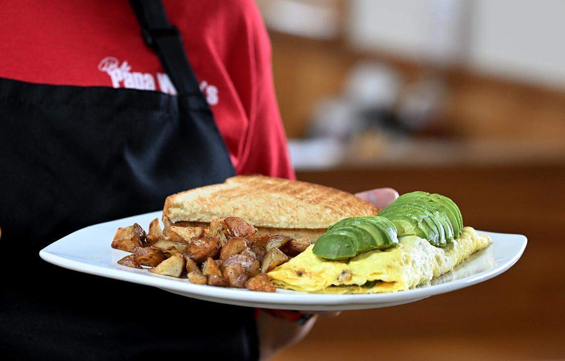 An avocado omelette at Papa Wally’s Cafe in Bradenton on Feb. 13, 2026.