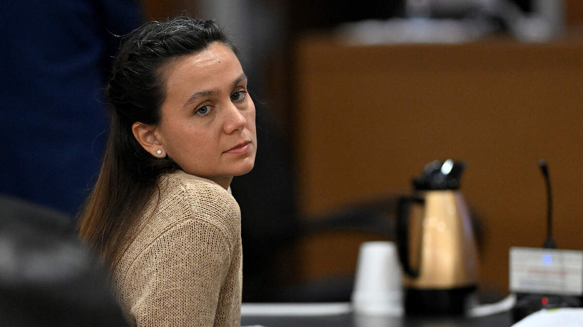 Ashley Benefield on the third day of her trial for the second-degree murder of her husband, Doug Benefield, in 2020 at the Manatee County Judicial Center, July 25, 2024.