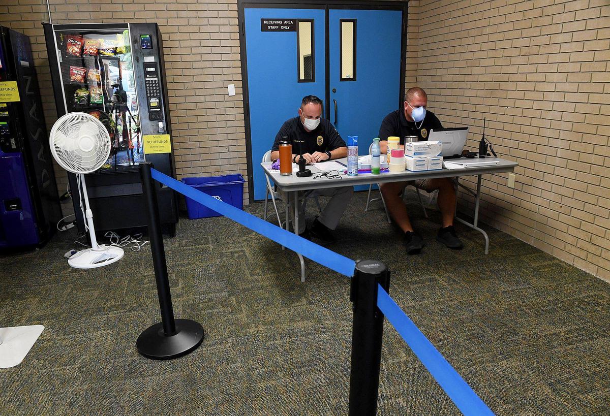 Manatee County Code Enforcement officers Brad Szink and Zach Stiscak provide toiletry kits, masks and the opportunity to use the restrooms at the Central Library for a few hours each day. Florida Senate President Bill Galvano wants Manatee County homeless tested for COVID-19, the disease caused by the coronavirus.