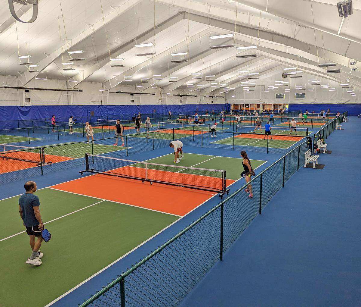 A Sarasota couple plans to open indoor pickleball facilities in the Bradenton area as part of a franchise expansion. A Dill Dinkers facility in Finksburg, Maryland is shown in this provided photo.