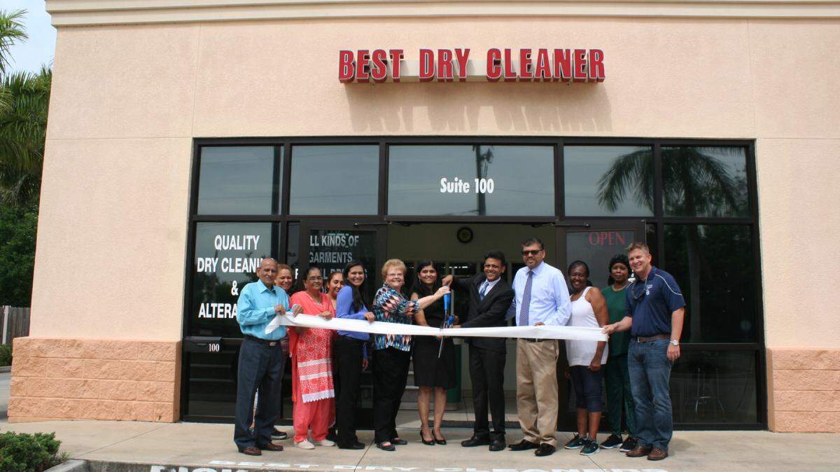 A ribbon cutting was held for Best Dry Cleaners, 1035 Hasko Road, #100, Palmetto. The company offers everyday, high fashion and couture dry cleaning services from wedding dress cleaning and preservation to alterations, wash-and-fold and other specialty services with same-day, curb side and drive-through service. For more information, call 941-722-9700 or bestdrycleanerpalmettofl.com. 
 Do you have a ribbon cutting you'd like to submit? Send it to Angie Monroe at amonroe@bradenton.com. 
 Photo courtesy of Manatee Chamber of Commerce.
