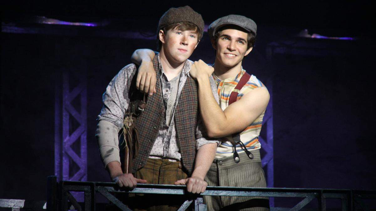 Zachary Sayle (Crutchie), left, and Joey Barreiro (Jack Kelly).©Disney