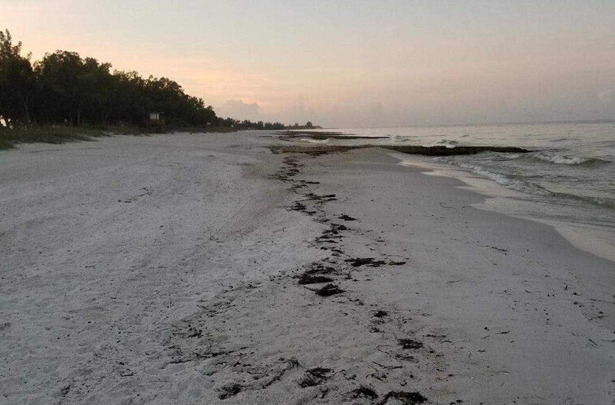 Conditions on Coquina Beach on Monday, Sept. 17, 2018.