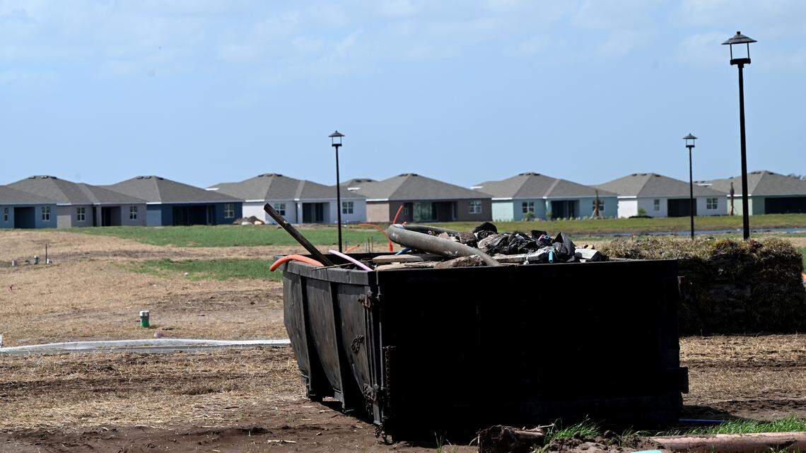 Foxbrook residents are complaining of constant dirt in their homes, yards and cars from dirt blowing from the nearby Rye Ranch construction site in Parrish. Photos taken March 4, 2025.