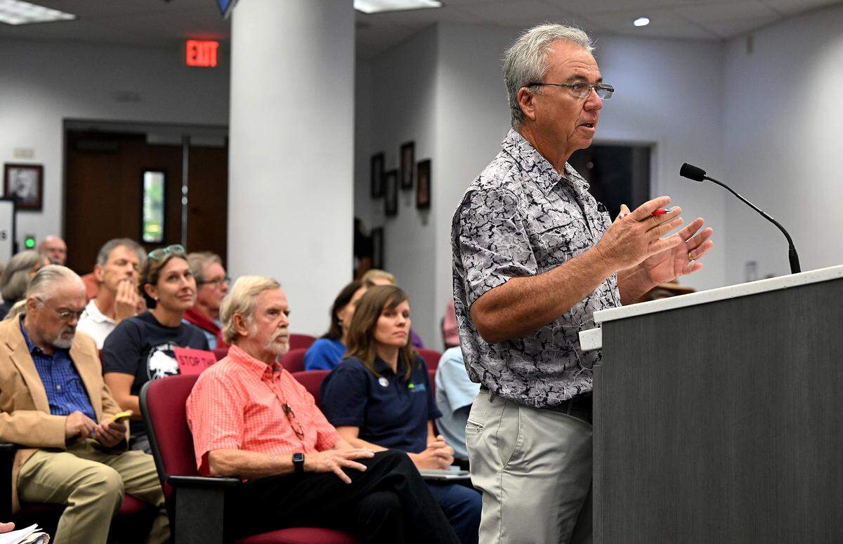 Former commissioner Joe McClash addresses the board during a meeting of the Board of County Commissioners on Thursday, Oct. 5, 2023.