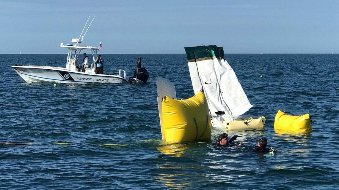 Search called off for missing pilot of small plane that crashed with family off Venice