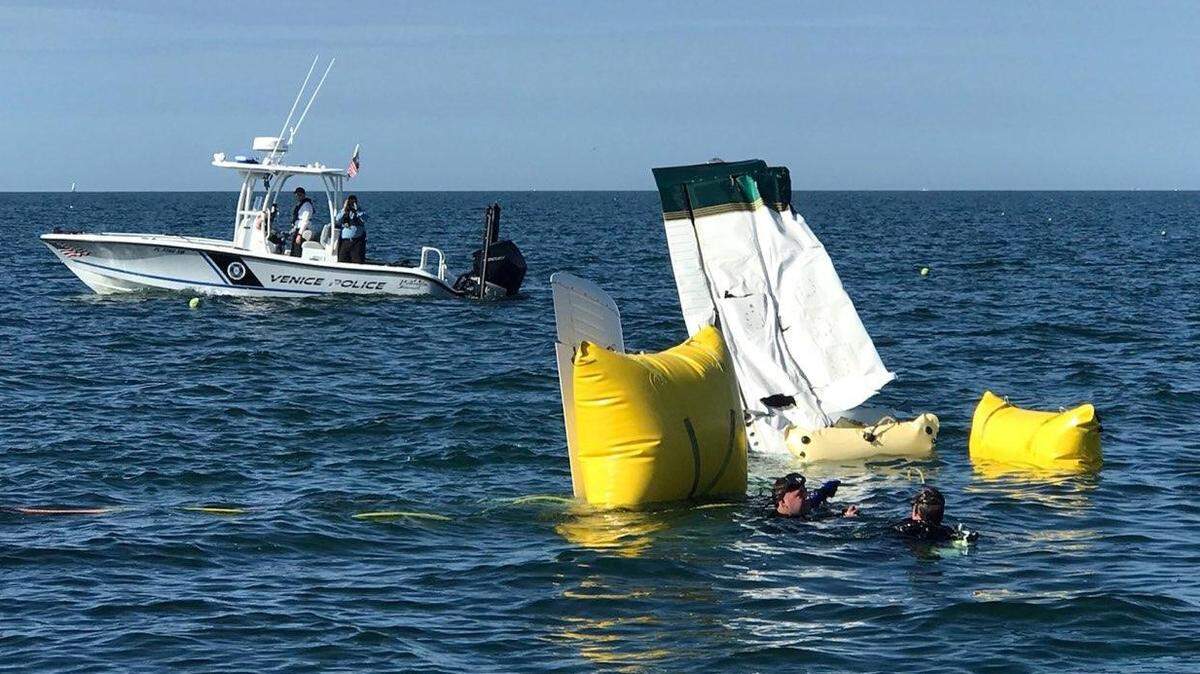 Just after takeoff a single-engine Piper PA-28 Cherokee crashed into the gulf about a third of a mile off of Venice Beach. The plane has been recovered and will be brought to the Higel Marine Park boat ramp in Venice to be transported to the NTSB in Jacksonville.