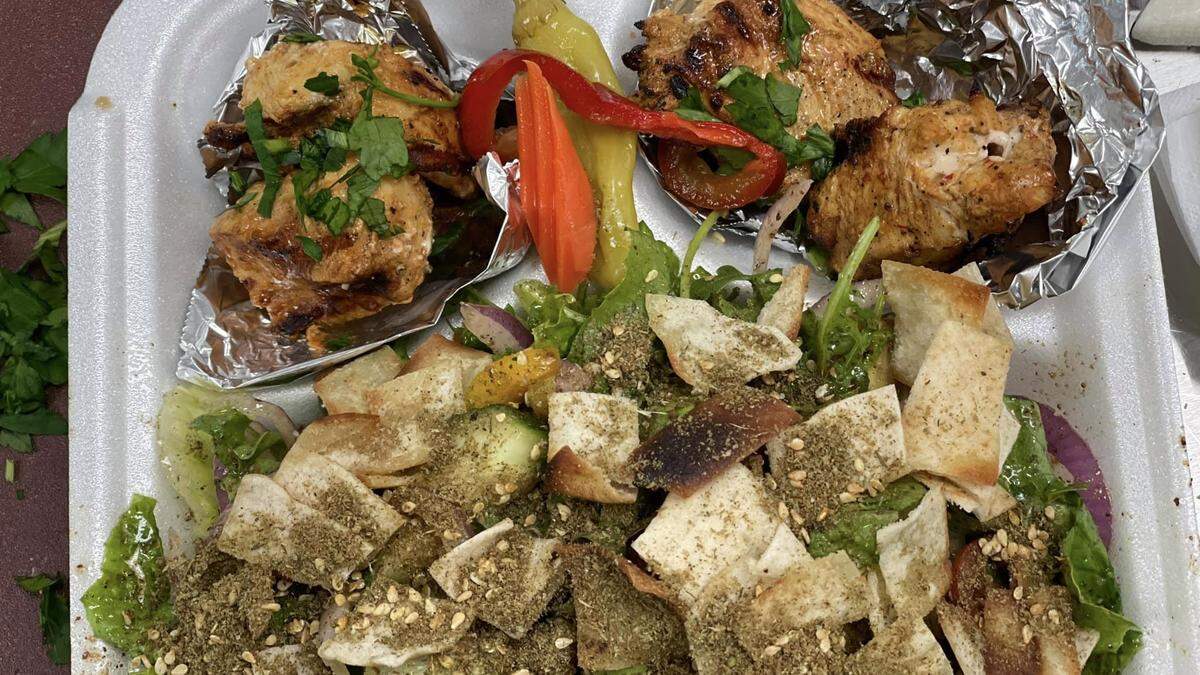 Chef Sam Abbo and Tracy Kennedy recently opened Sammy’s Mediterranean Kitchen at 5337 Gulf Drive, Suite 300, in Holmes Beach. Shown above is fattoush salad with chicken.