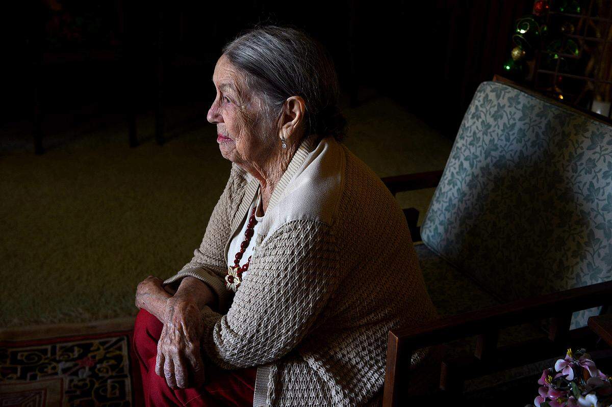 12/06/21—Bette Jean Jones, 90, listens as her husband, Charles, talks about his memories from 80 years ago. He was just 13 when the Japanese bombed Pearl Harbor.