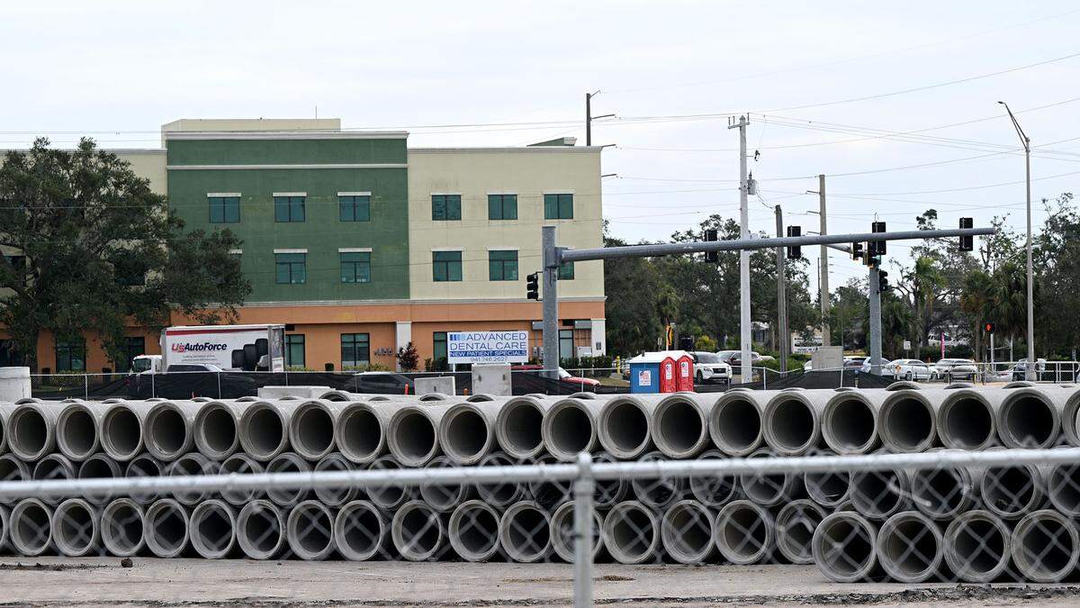 Construction is underway near Cortez Road on the DeSoto Square Mall property where Madison Bradenton, a 242-unit garden-style luxury apartment complex, is planned.