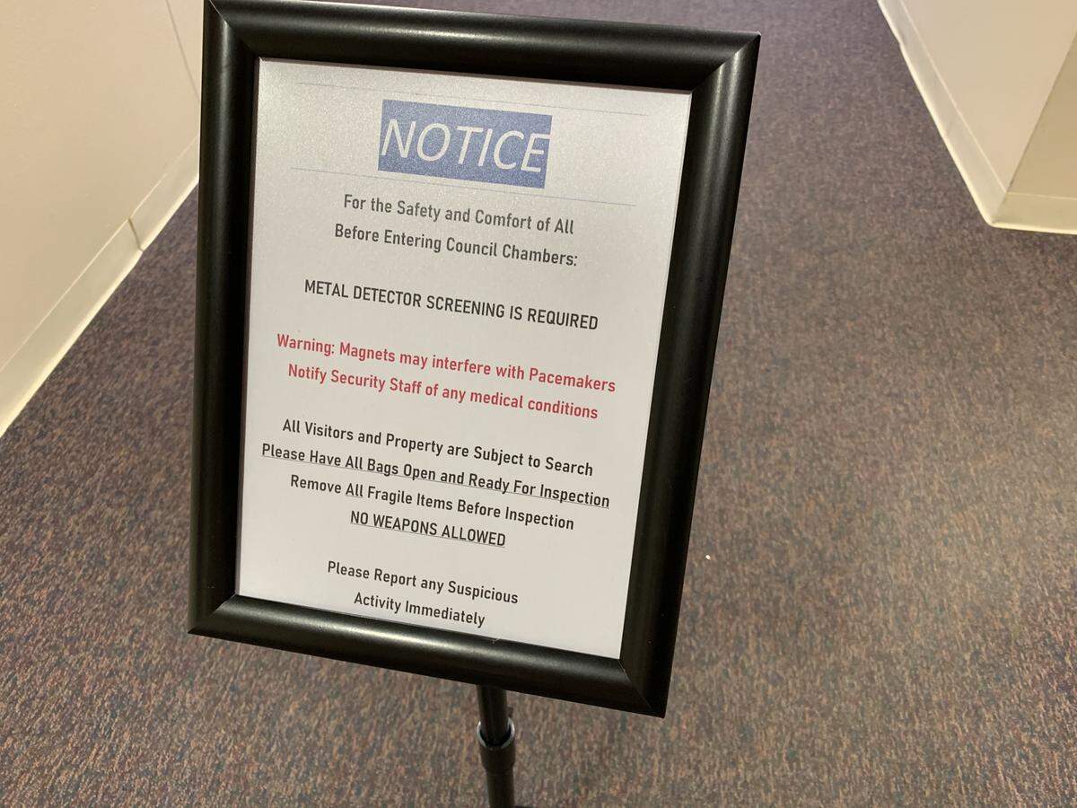 The Bradenton Police Department has launched a new security checkpoint for visitors attending public meetings at Bradenton City Hall. The policy requires guests to walk through a metal detector and have their bags inspected.