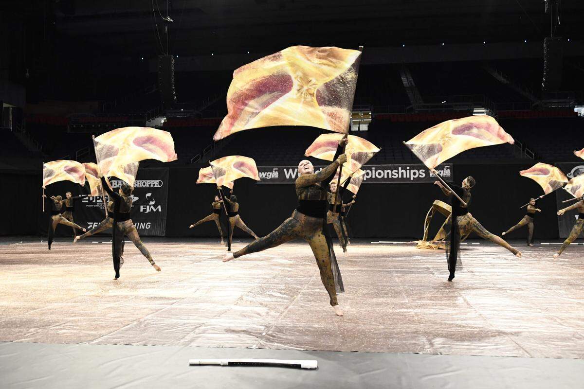 Tampa Independent winter guard performs their 2022 program “The Persistence of Time” at Winter Guard International World Championships in Dayton, Ohio on April 9, 2021.