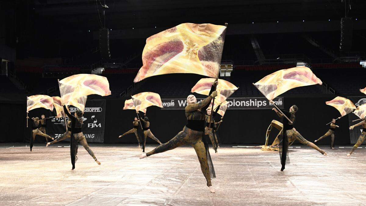 Tampa Independent winter guard performs their 2022 program “The Persistence of Time” at Winter Guard International World Championships in Dayton, Ohio on April 9, 2021.