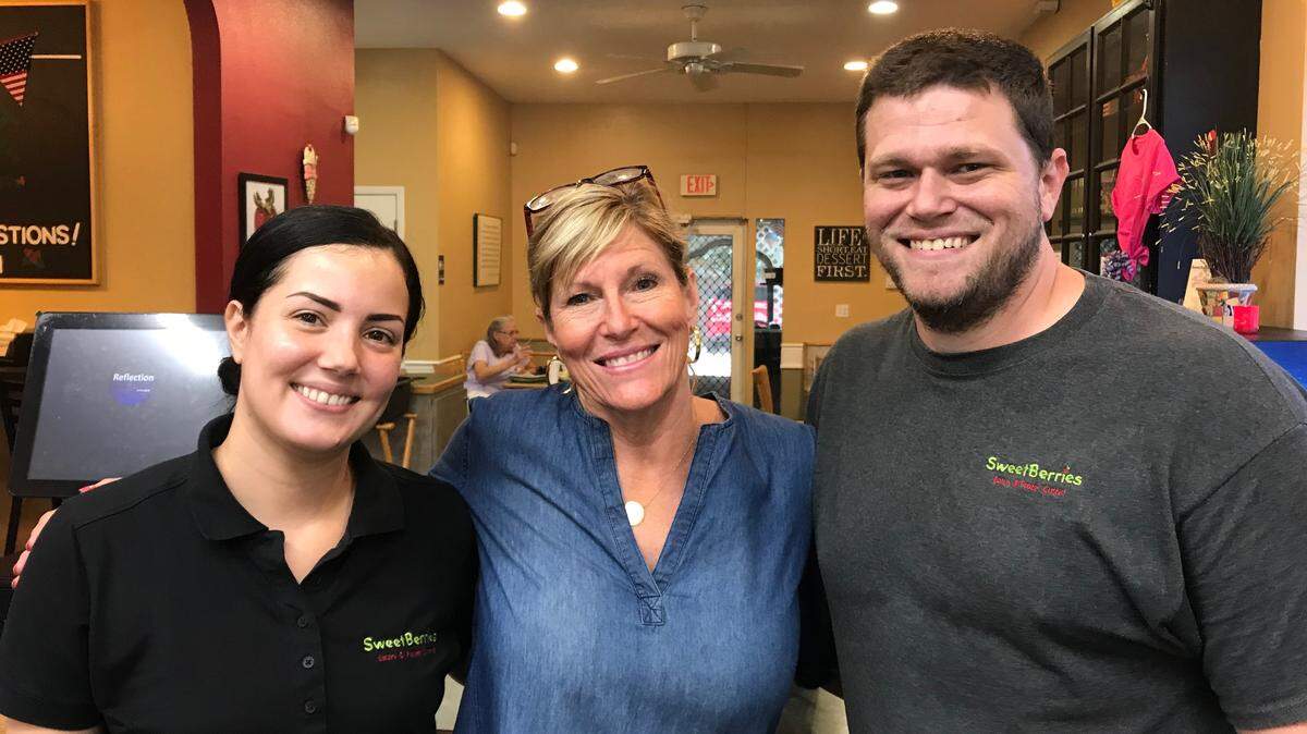 The staff at &nbsp;SweetBerries Eatery & Frozen Custard, 4500 Manatee Ave. W. , are preparing to celebrate the restaurant’s 20th anniversary. Shown above are, left, &nbsp;Carmen Montane, Cindy Osmond, and Brandon Osmond.