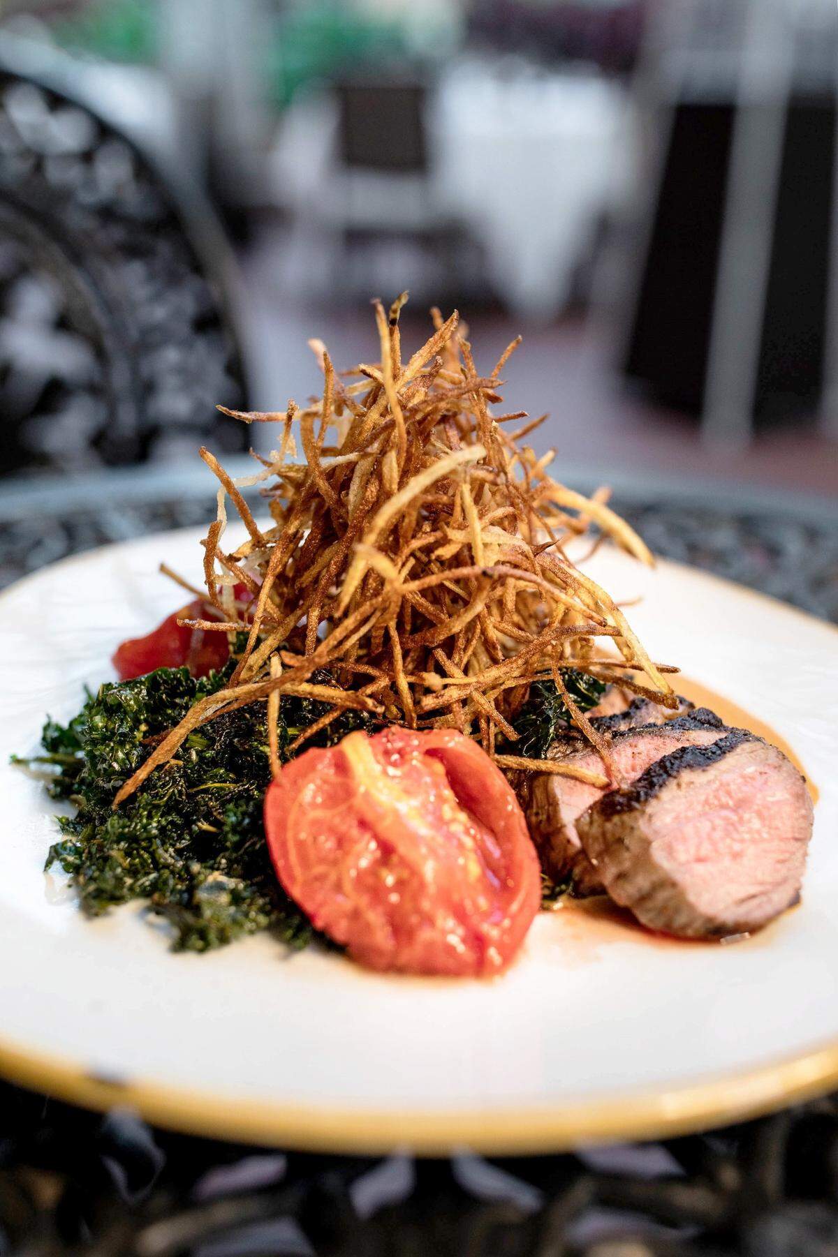 A rubbed flat iron steak dish is a featured entree at Michael’s On East for Savor Sarasota Restaurant Week.