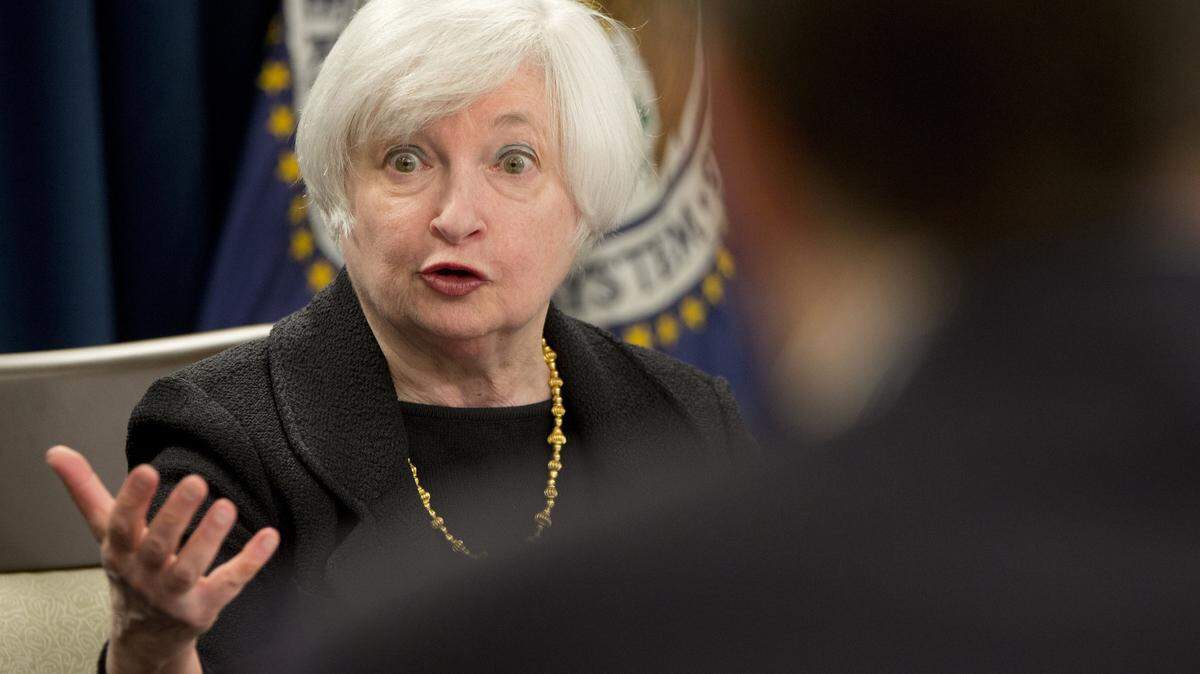 FILE - In this Sept. 17, 2015 file photo, Federal Reserve Chair Janet Yellen answers questions during a news conference in Washington. Fears about Chinaís slowdown and a coming U.S. interest rate hike have sent global stock markets into a fidgety freefall. (AP Photo/Jacquelyn Martin, File)