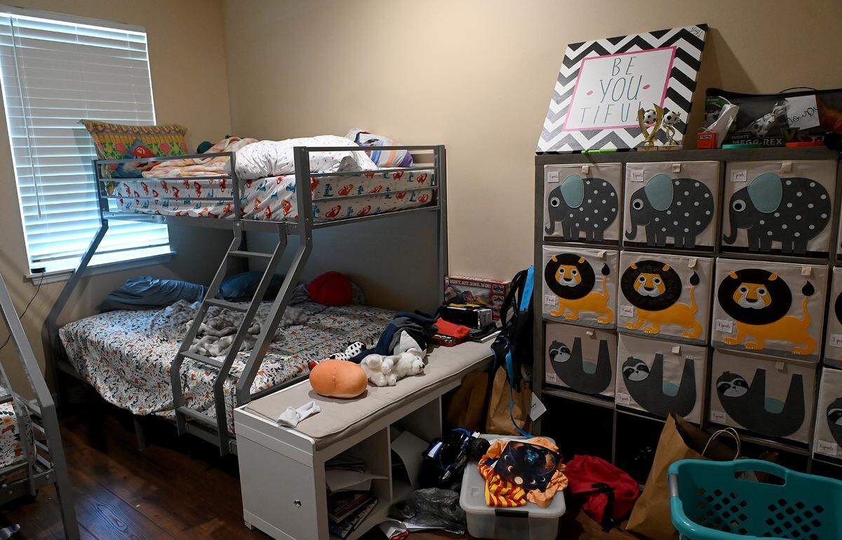 The large bedrooms in Mindy and Roy’s home on the Manasota campus have plenty of room for children’s belongings. Two of the large bedrooms have two bunk beds in them and attached bathrooms.