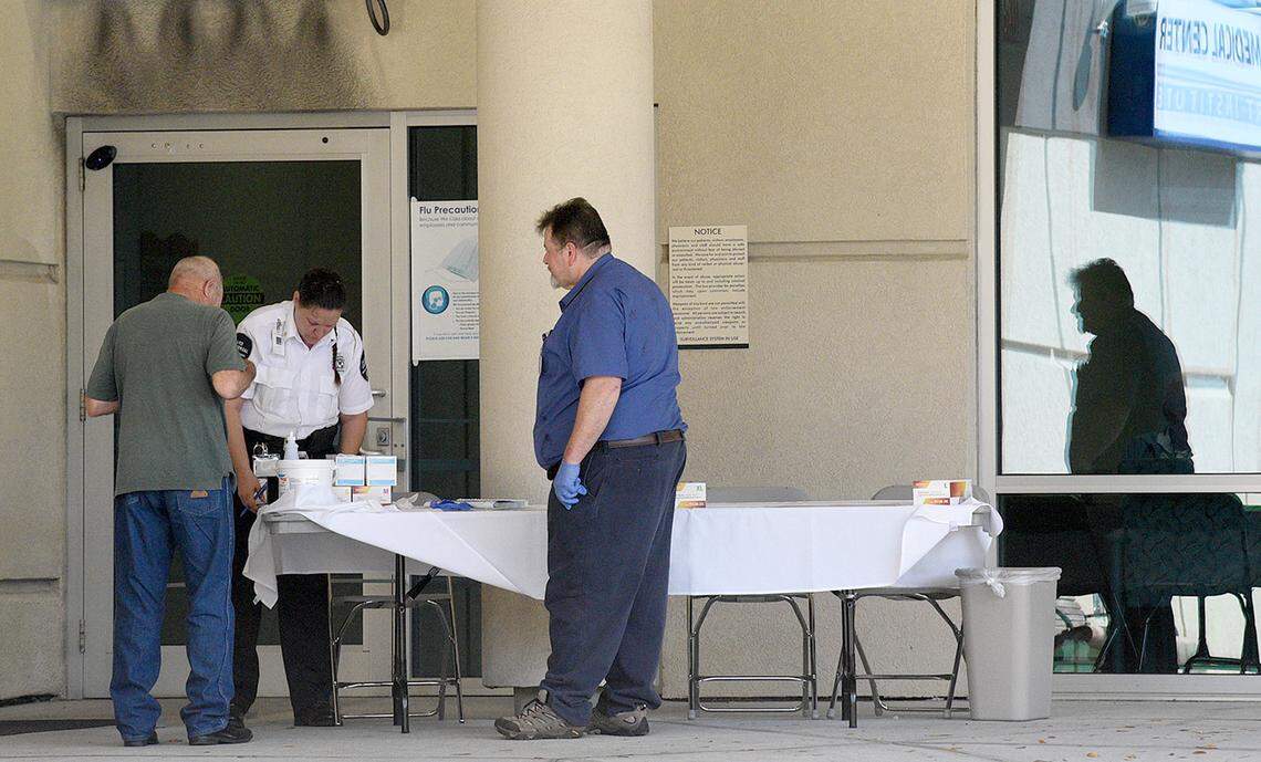 Hospitals are taking some precautions to prevent the spread of coronavirus, like Blake, which has screening tables outside the entrances.