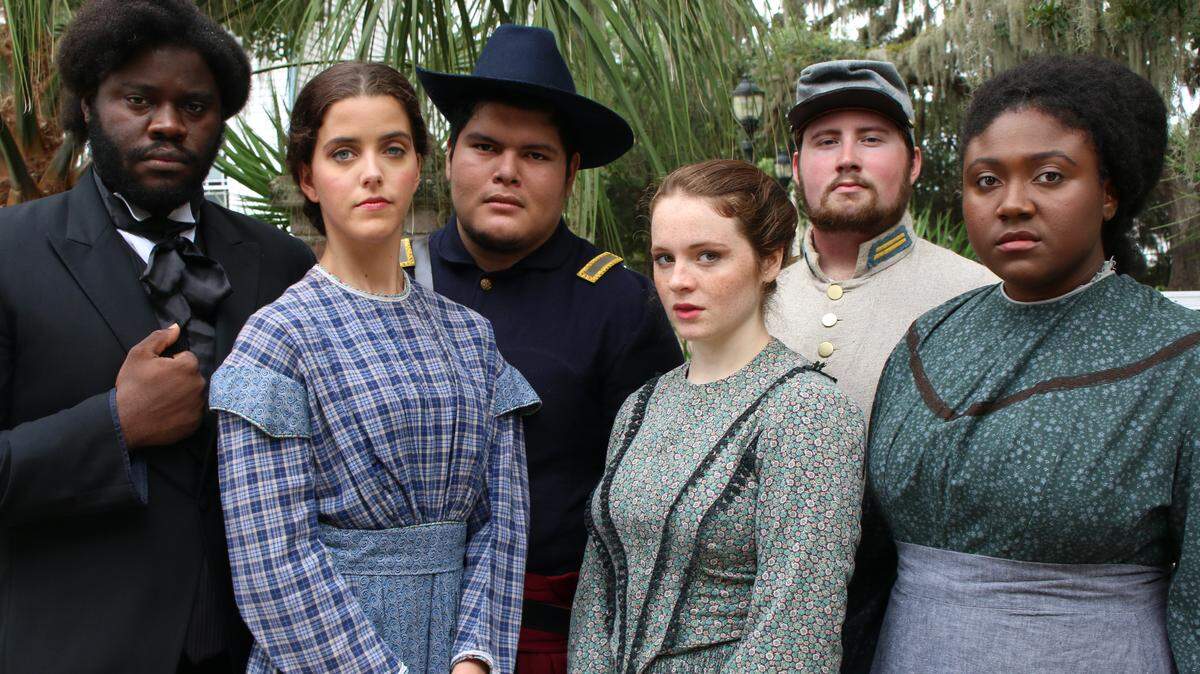 State College of Florida, Manatee-Sarasota students (back, from left) Jean Rodny Lallemand, Brandon Guzman, Garrett Bryant and (front, from left) Victoria Boltwood, Skylar Stahlmann and Aliyah Bennett will be featured in the musical "The Civil War" to be presented at Neel Performing Arts Center SCF Bradenton Oct. 23-25. 
 PUBLICITY PHOTO