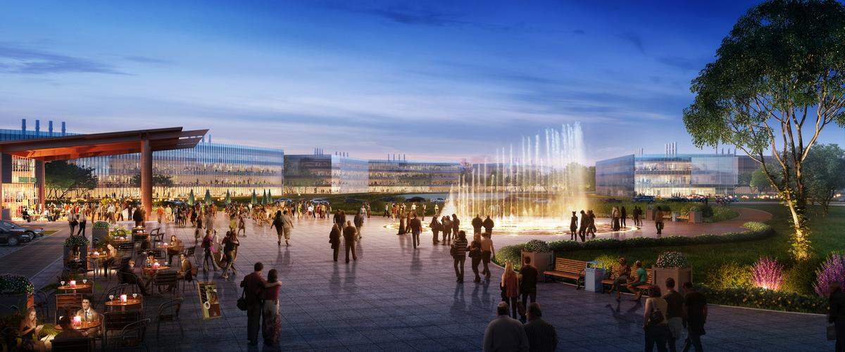 In this conceptual art, CORE at Lakewood Ranch is shown to be not only a biotech campus, but a center of retail activity, including The Green at Lakewood Ranch, anchored by LA Fitness and Earth Fare. PROVIDED GRAPHIC