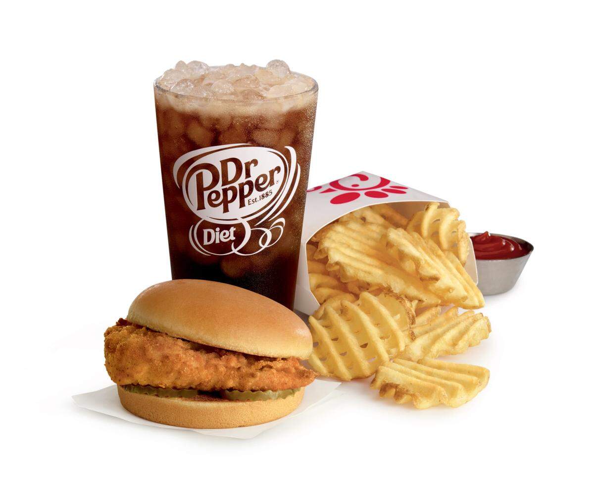 Chick-fil-A is opening its fifth Manatee County restaurant on Thursday, May 15, in the Bayshore Gardens shopping center at 6010 14th Street West. Seen here is a Chick-fil-A chicken sandwich meal with waffle fries and a Dr. Pepper drink.