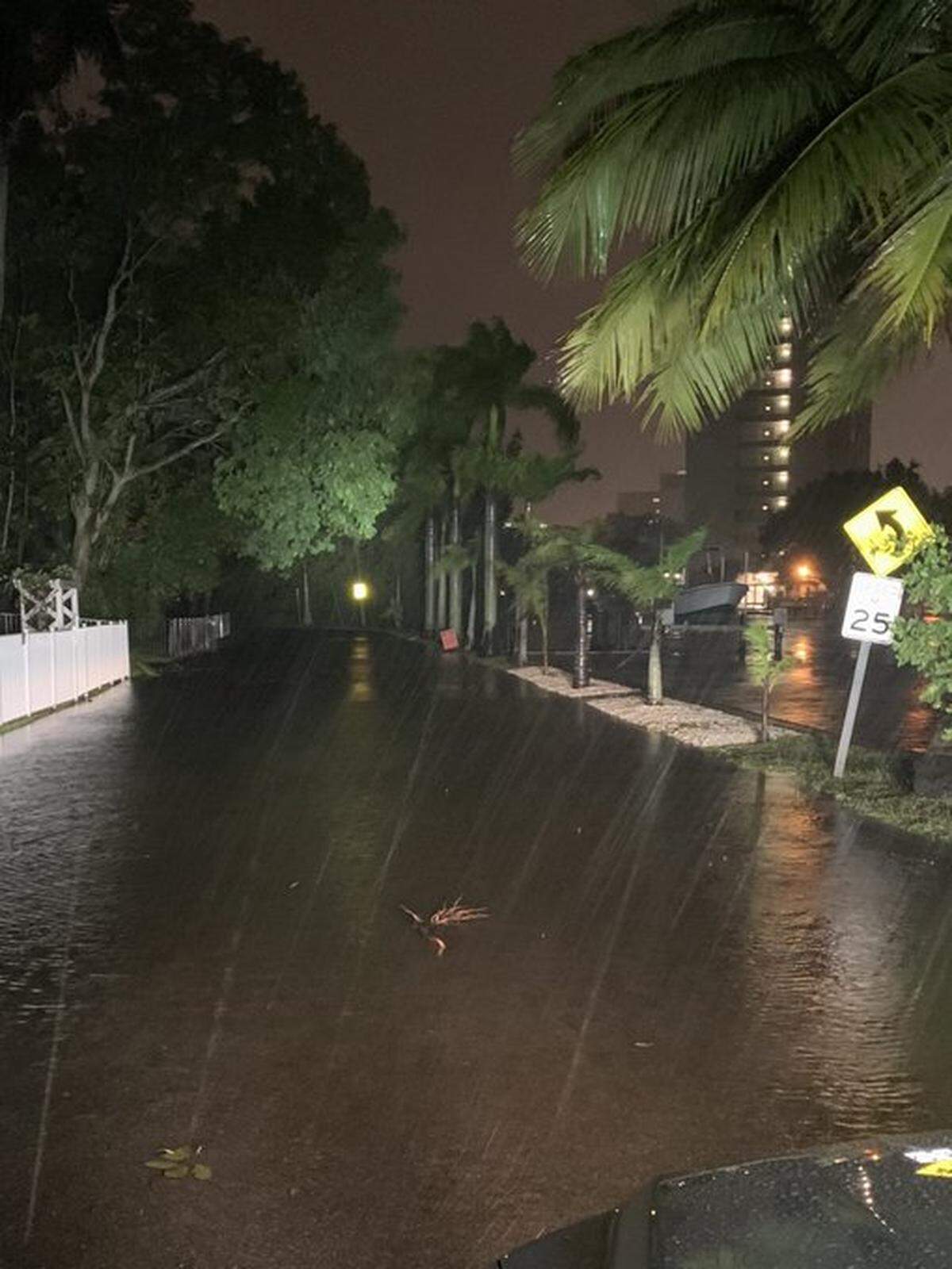 Virginia Drive in the Wares Creek neighborhood of Bradenton was covered in water Wednesday night because of Tropical Storm Eta.