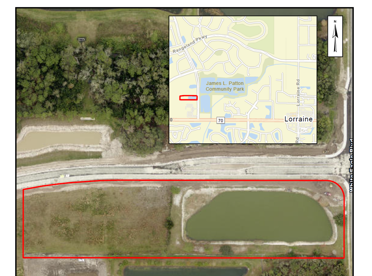 A map shows the proposed location of the Silverfalls Business Hotel off of Silver Falls Run and White Eagle Boulevard in Lakewood Ranch north of State Road 70.