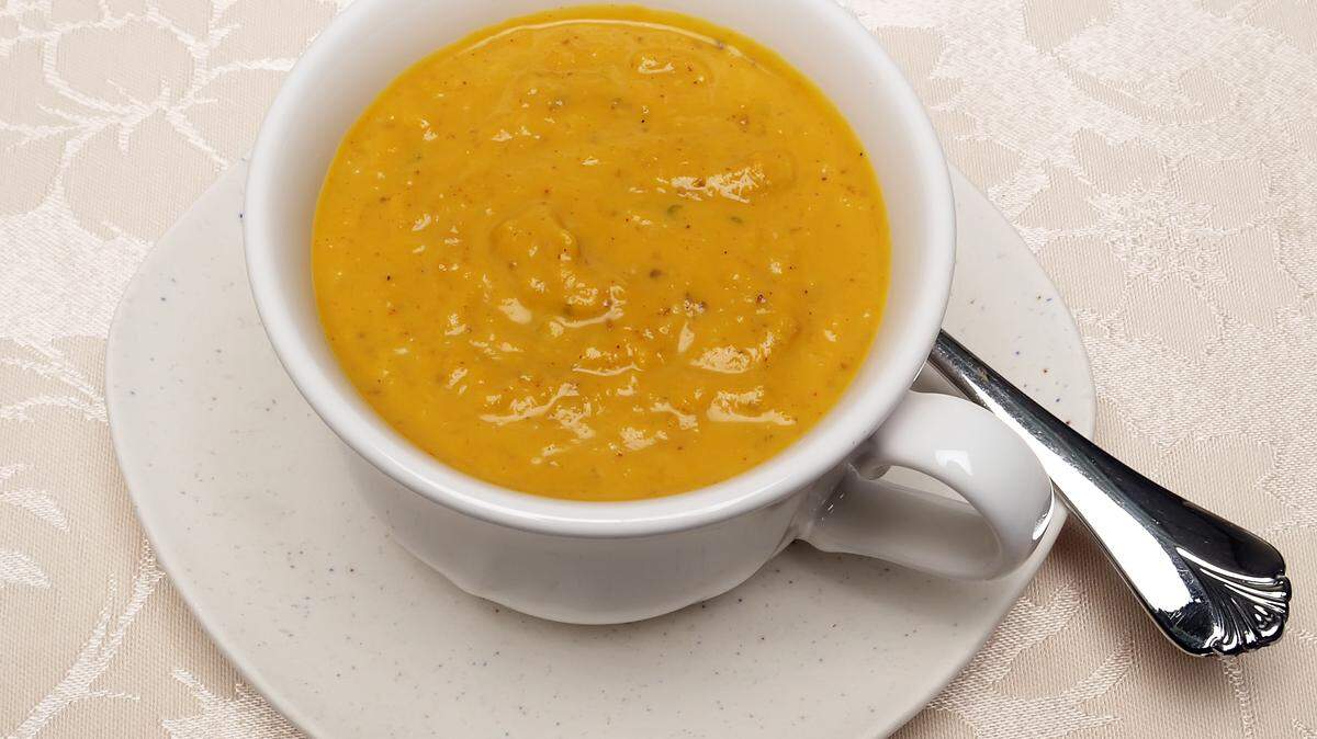 This version of pumpkin soup is spiced up withe chiles and ground almonds. (Steve Kosko/The Modestop Bee/MCT)