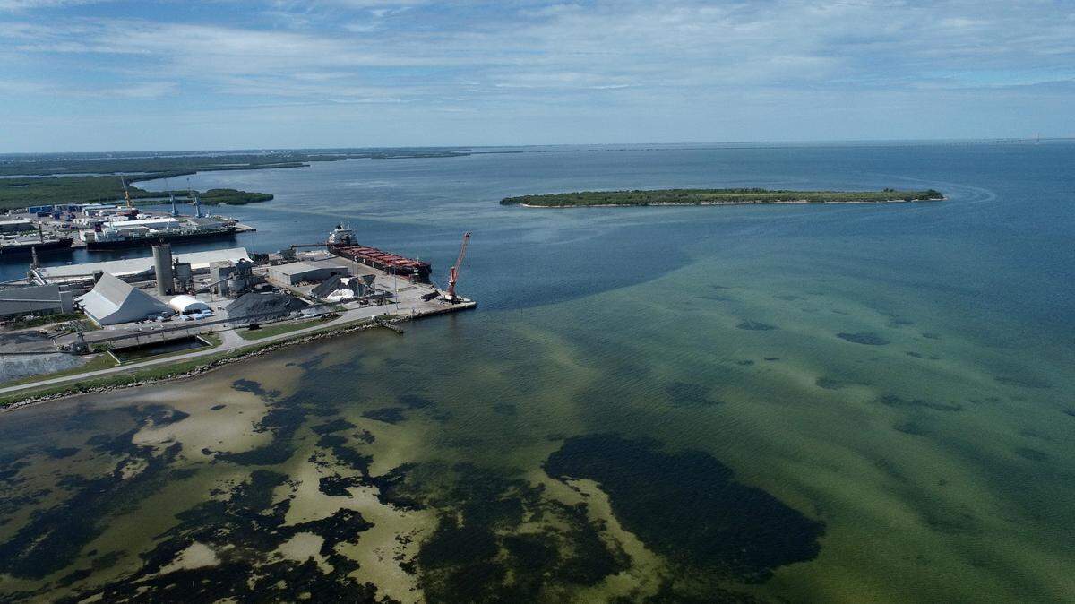A crude oil spill was reported Friday at Port Manatee that contaminated 14,000 gallons of water. This is a drone shot Tuesday, Sept. 5, 2023.