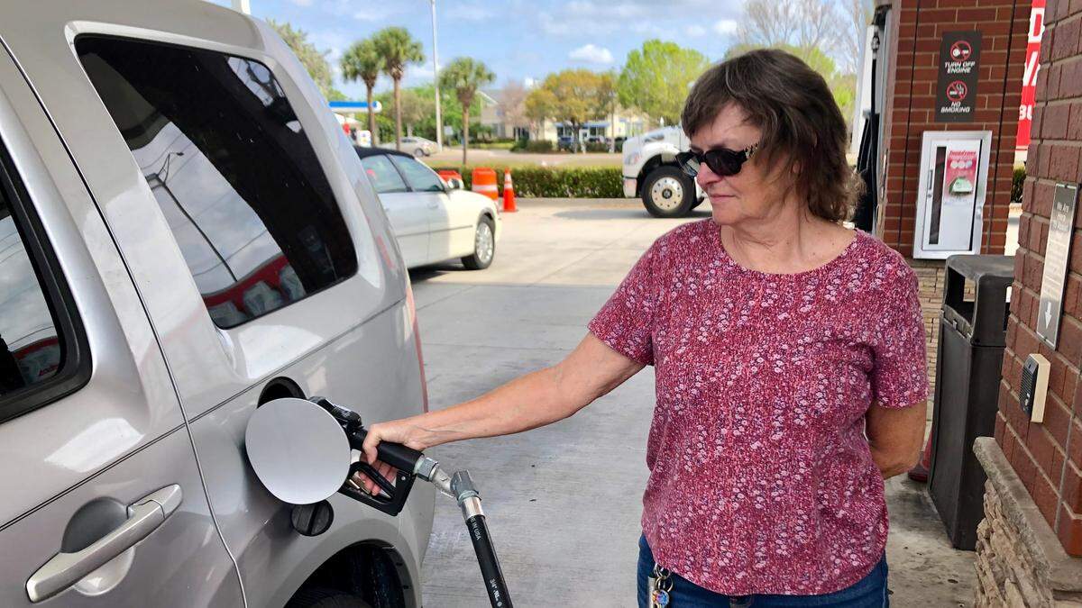 Jean Stack was filling up March 15, 2022, at Thorntons​, 4820 State Road 64 E., where gas was selling for $4.19 a gallon, one of the lower prices in the Bradenton area.