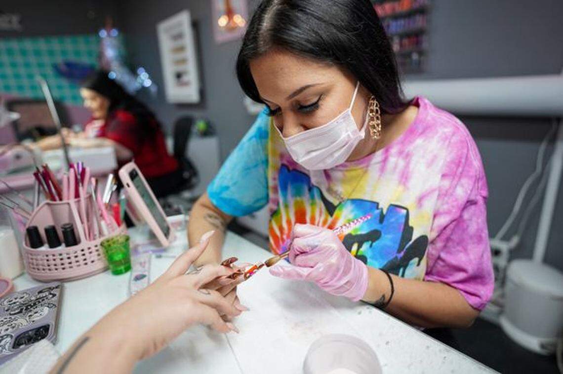 Strebler’s love for the 90’s and early 2000’s has inspired her nail style and the interior of the salon.