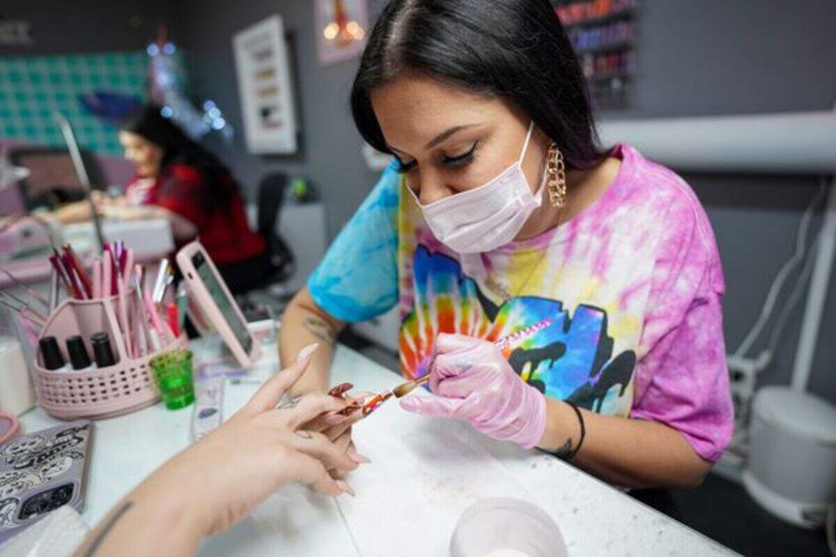 Strebler’s love for the 90’s and early 2000’s has inspired her nail style and the interior of the salon.