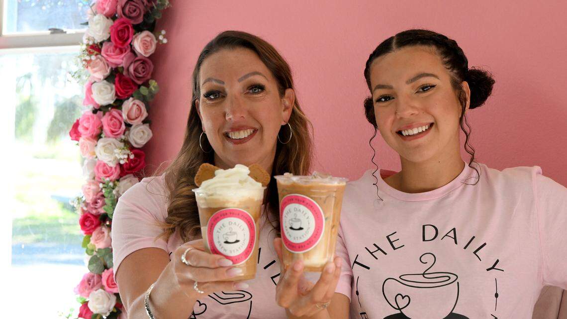 Mother and daughter co-owners Autumn Stosick and Kaliyah Taylor The Daily Brew Station at 551 17th Street West in Palmetto shown on April 23, 2026. 