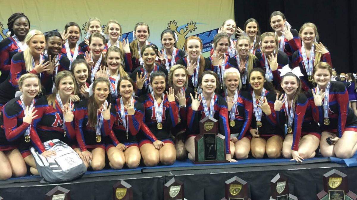 The Manatee High School cheer team won the Florida High School Athletic Association Competitive Cheerleading Championship for the fourth year in a row Saturday.PHOTO PROVIDED.