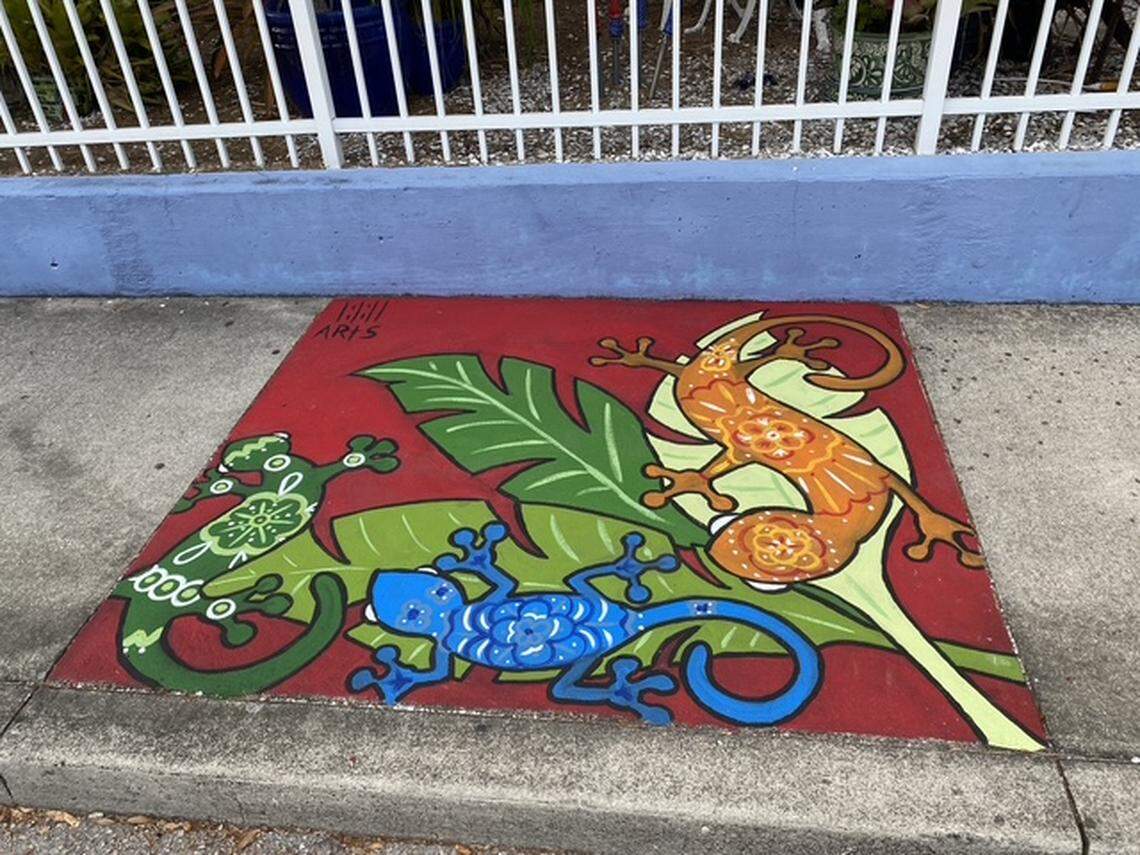 Sidewalk art in Village of the Arts