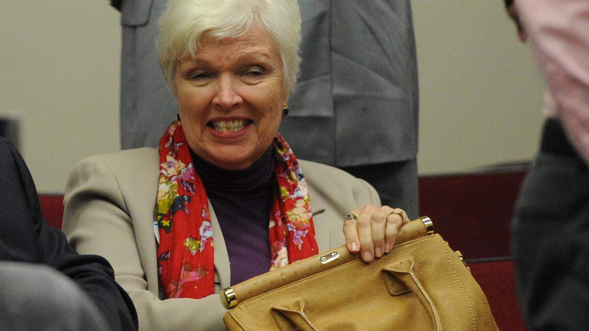 Karen Carpenter, Manatee County School Board, smiles after Manatee County commissioners voted to support a recommendation by the school board to reinstate impact fees to pay for schools in January 2016. 
 GRANT JEFFERIES/Bradenton Herald