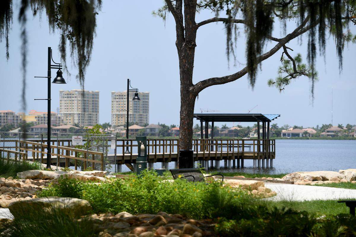 The Riverwalk expansion east trails past the ShoreView Apartments, ending at a new imagining of the Mineral Springs Park in Bradenton.