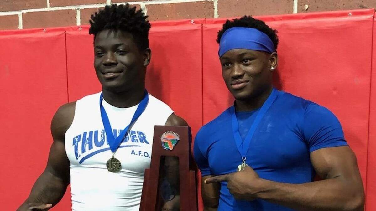 Bayshore High senior Eishinner Sonan, left, and his nephew, junior Dafner Sylvain, both won regional titles March 30 and will compete in the Class 1A state tournament on April 13 in Panama City Beach.