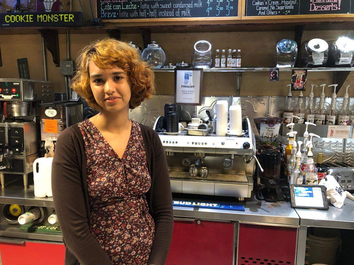 08/24/2021--After 17 years of serving specialty coffees, pastries and sandwiches, on Bradenton’s Old Main Street, The B’Towne Coffee Co., is closing its doors for good on Saturday. Aug. 28. Barista Anastasia Conklin is shown above.