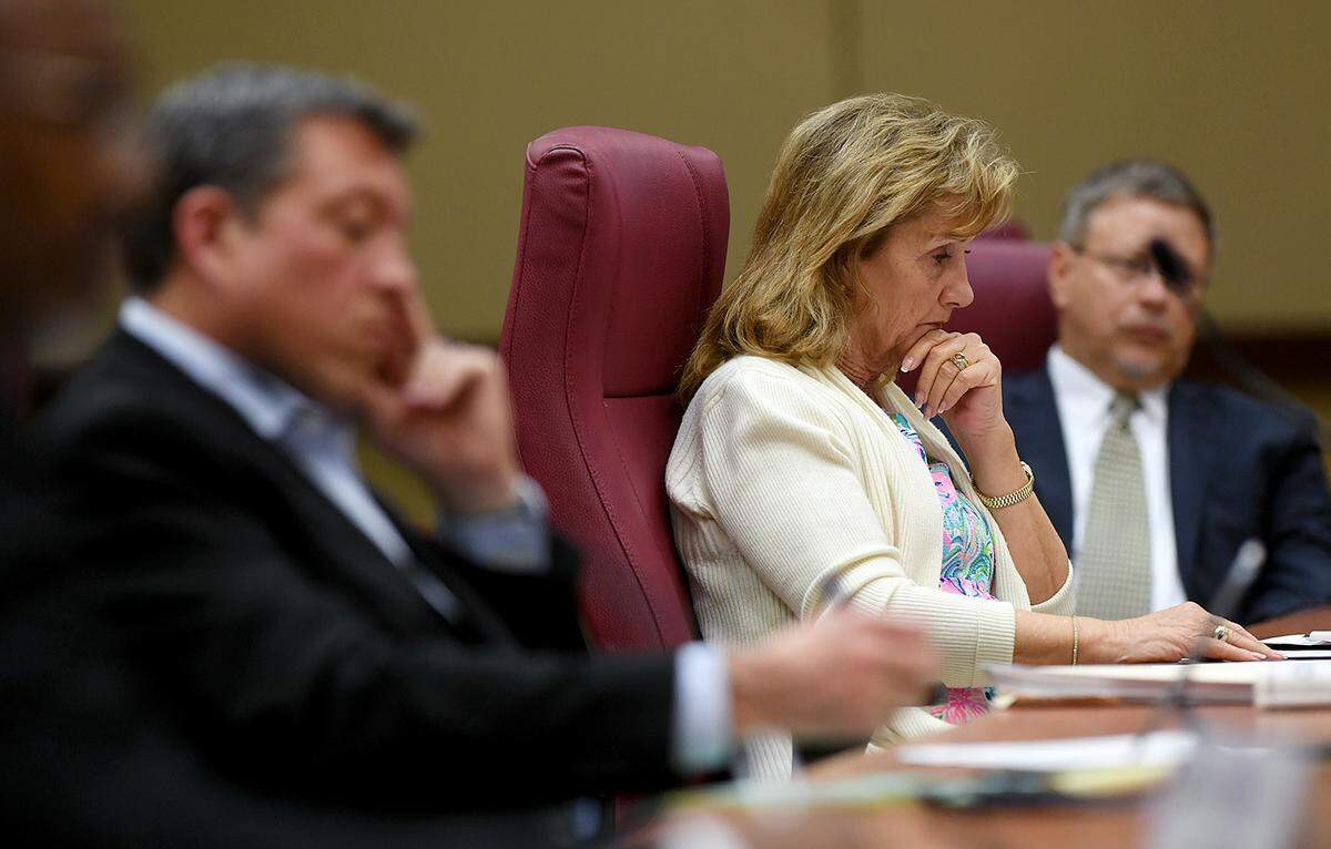 01/26/21--Commissioner Vanessa Baugh listens during a meeting of the Board of County Commissioners Tuesday.